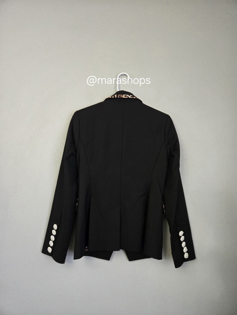 Boston Proper Exploded Cheetah Trim Modern Double Breasted Blazer - Picture 6 of 10